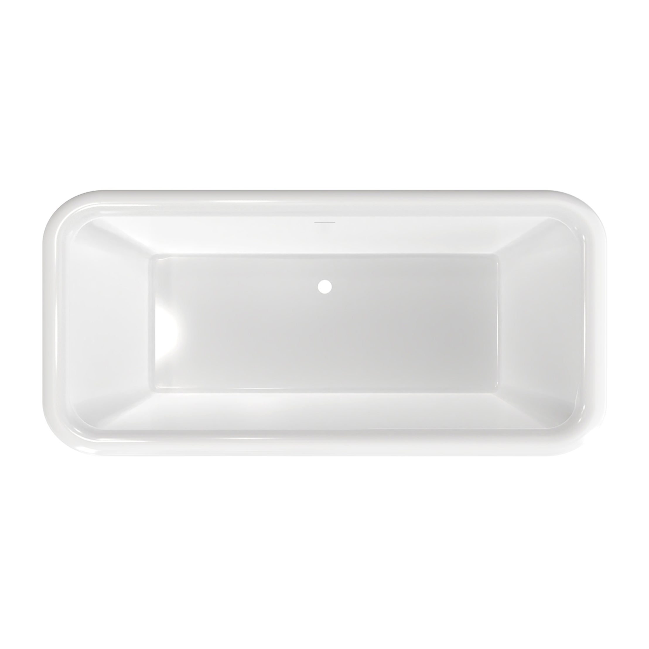 Atticus 71 Inch Resin Double Ended Freestanding Bathtub - No Faucet Drillings - Gloss White Finish | Alternative Image 04 | finish:Gloss White
