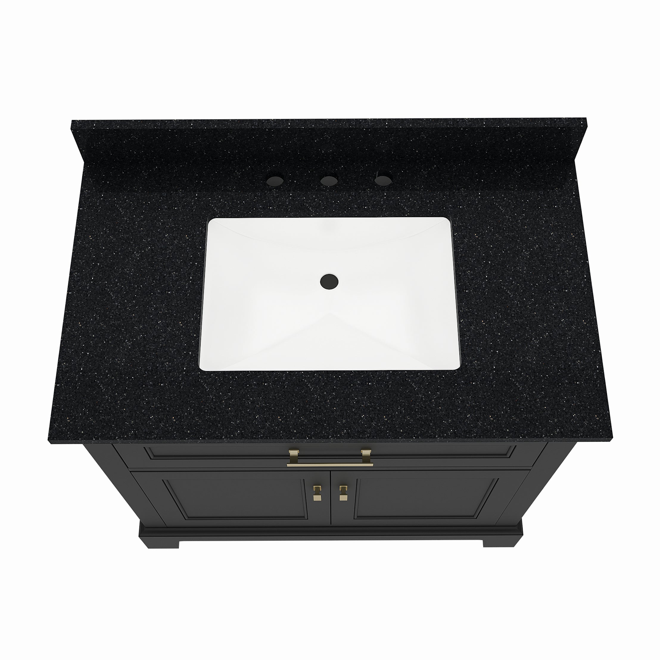 Bronson 36 Inch Vanity Base - Ferrous Grey | Alternative Image 03 | finish:Ferrous Grey | countertop finish:Black Granite | sink style:Rectangle Undermount