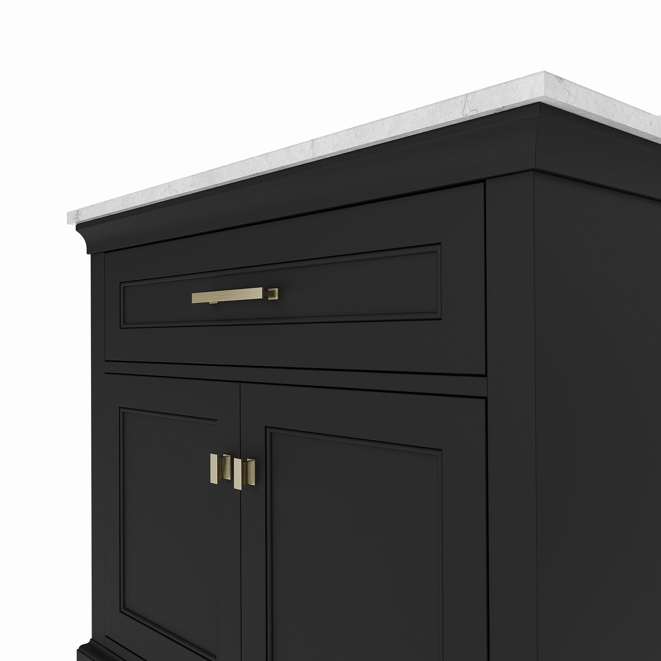 Bronson 36 Inch Vanity Base - Ferrous Grey | Alternative Image 08 | finish:Ferrous Grey | countertop finish:Black Granite | sink style:Rectangle Undermount