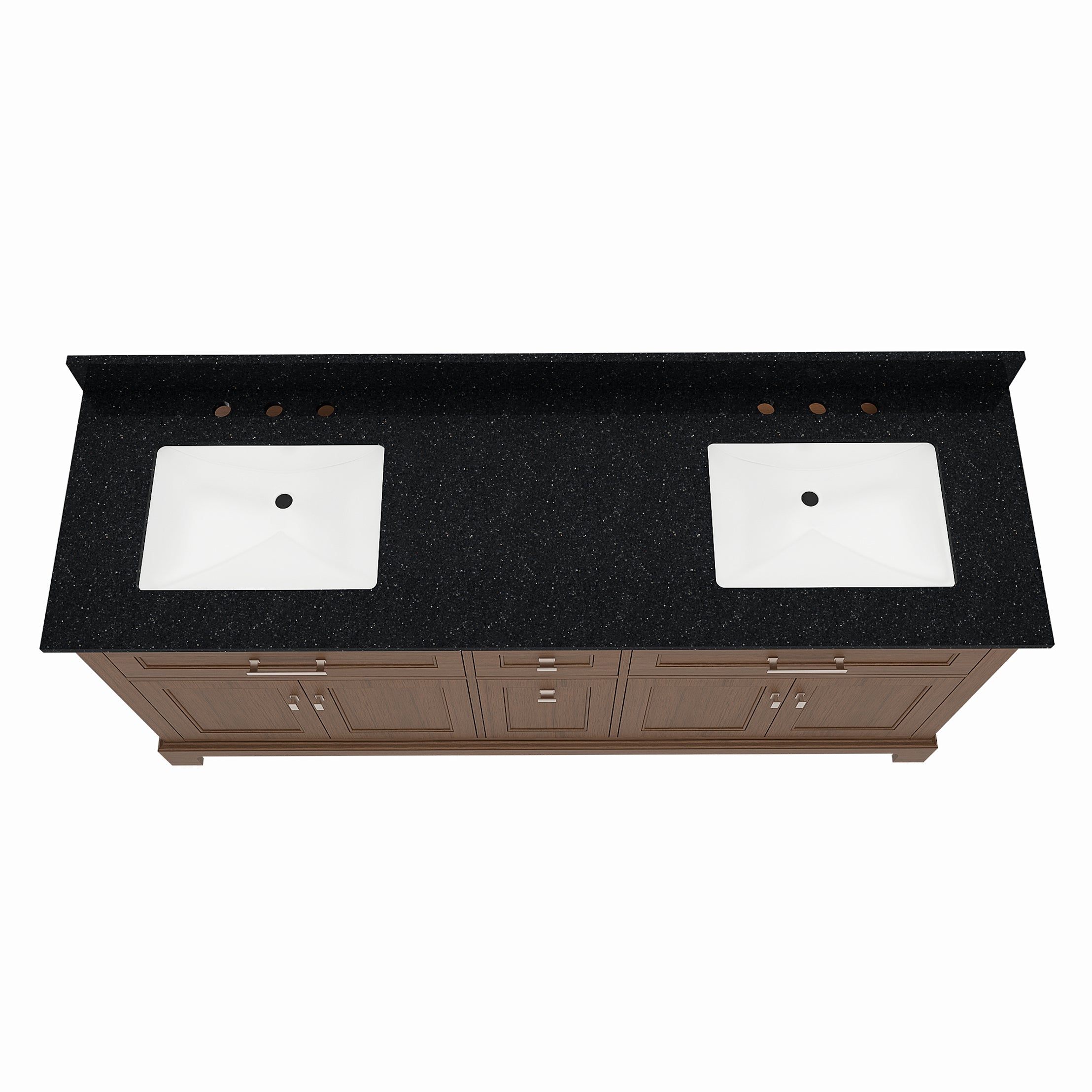 Bronson 72 Inch Vanity Base - Draper Oak | Alternative Image 03 | finish:Draper Oak | countertop finish:Black Granite | sink style:Rectangle Undermount