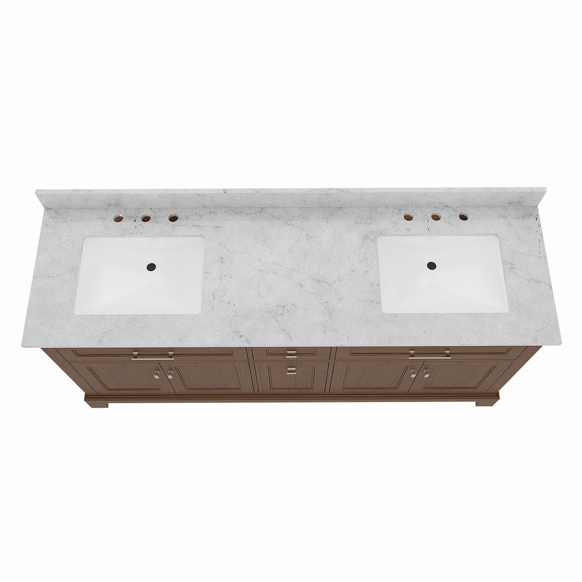 Bronson 72 Inch Vanity Base - Draper Oak | Alternative Image 06 | finish:Draper Oak | countertop finish:Black Granite | sink style:Rectangle Undermount