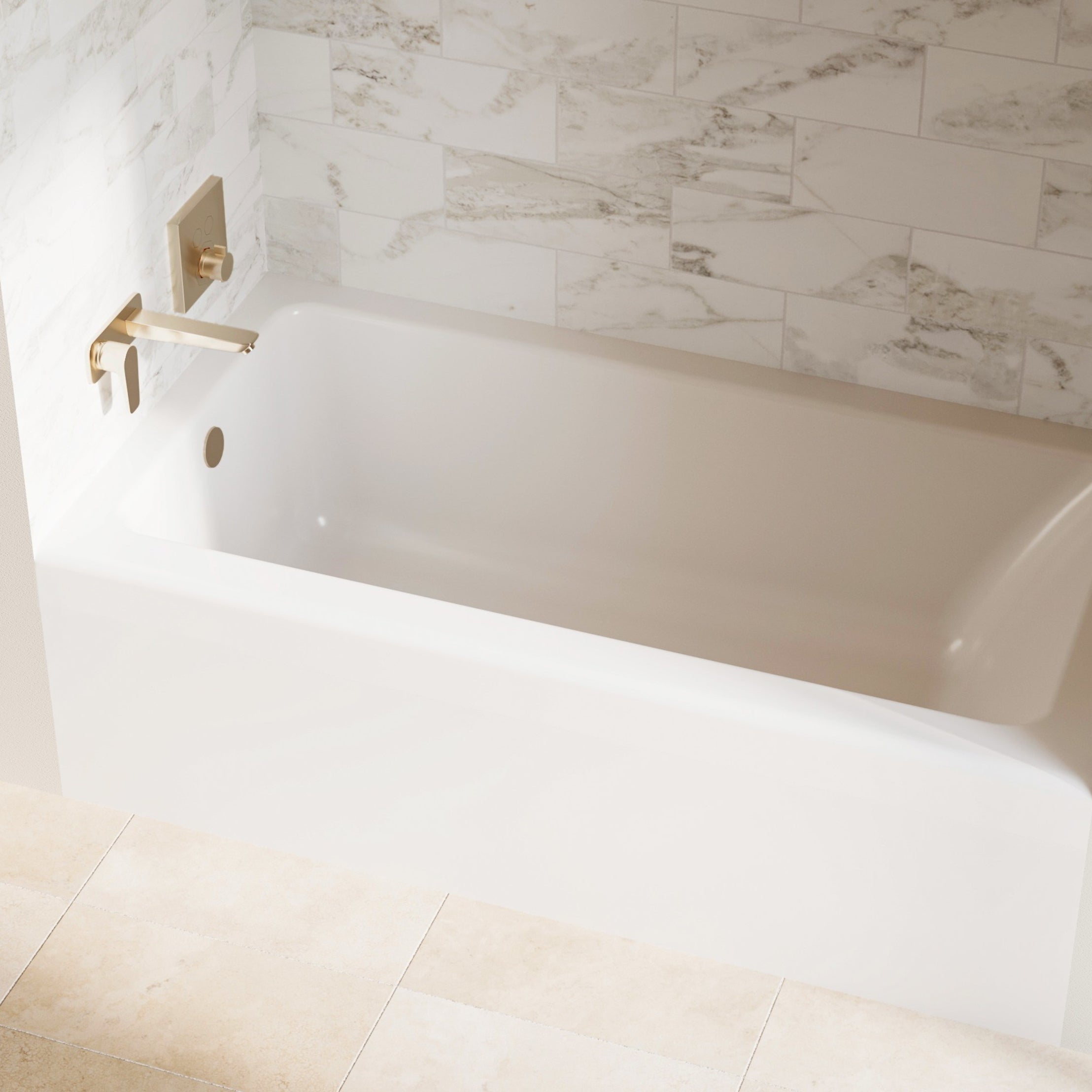 Laken 60 x 32-Inch Integral Apron Bathtub With Left-Hand Outlet | Alternative Image 03 | length:60 | drain location:Left
