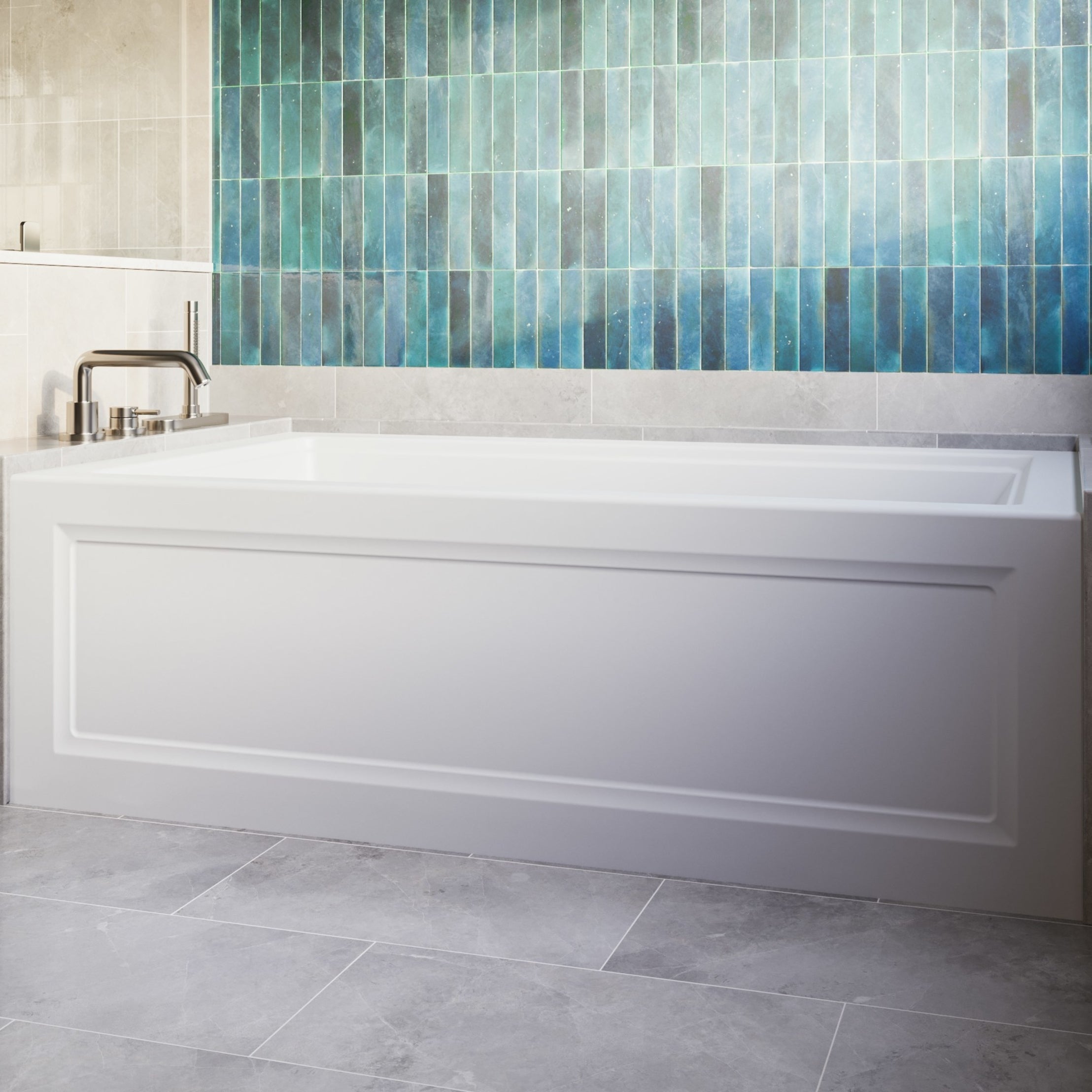 Romy 60 x 32-Inch Integral Apron Bathtub With Left-Hand Outlet | Alternative Image 02 | length:60 | drain location:Left