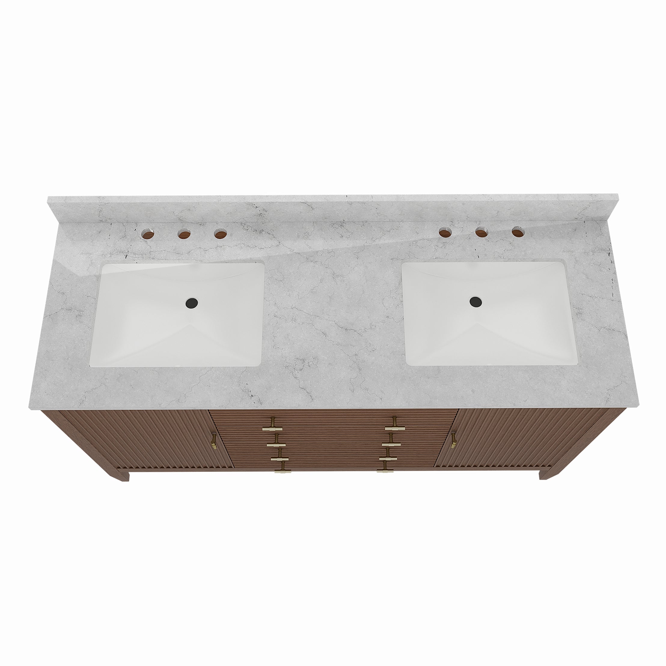 Valmont 60 Inch Fluted Vanity Base - Carbon Oak | Alternative Image 06 | finish:Carbon Oak | countertop finish:No Top | sink style:None