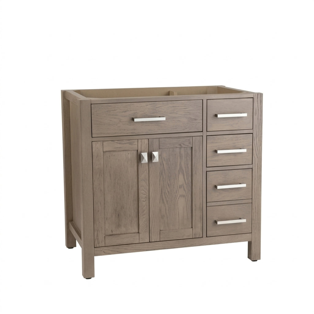 Neeson 36 Inch Birch and Oak Vanity-Light Oak-No Top | Alternative Image 01 | countertop finish:No Top | sink style:None | faucet centers:None