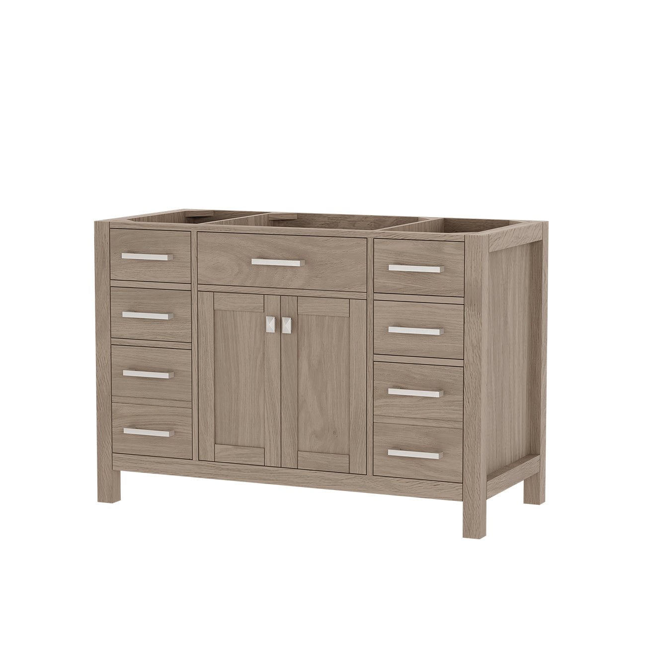 Neeson 48 Inch Birch and Oak Vanity Base | Alternative Image 01 | countertop finish:No Top | sink style:None | faucet centers:None