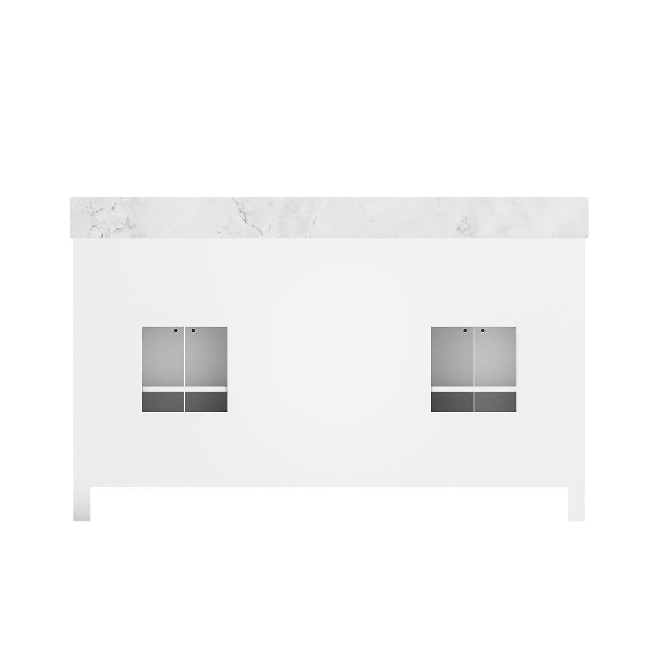 Neeson 60 Inch Oak and Birch Console Vanity-White-White Carrara Marble / Rectangle Sink | Alternative Image 03 | countertop finish:White Carrara Marble | sink style:Rectangle Sink | faucet centers:8"