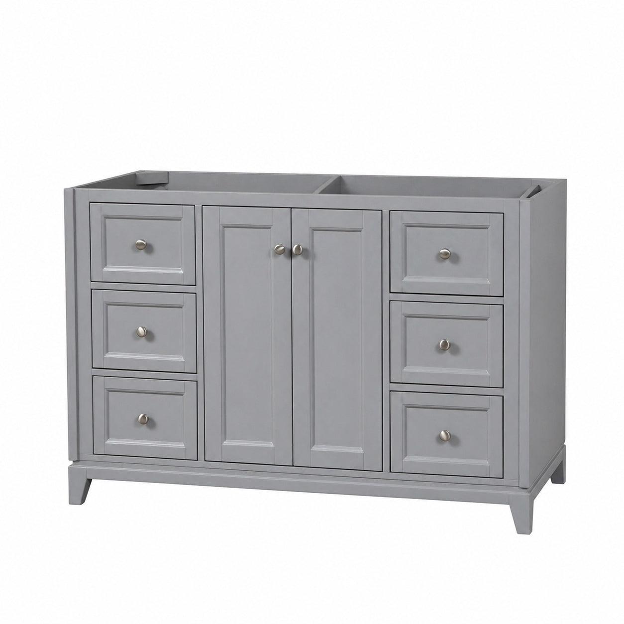 Placid 48 Inch Oak Vanity-Gray-No Top | Alternative Image 01 | countertop finish:No Top | sink style:None | faucet centers:None