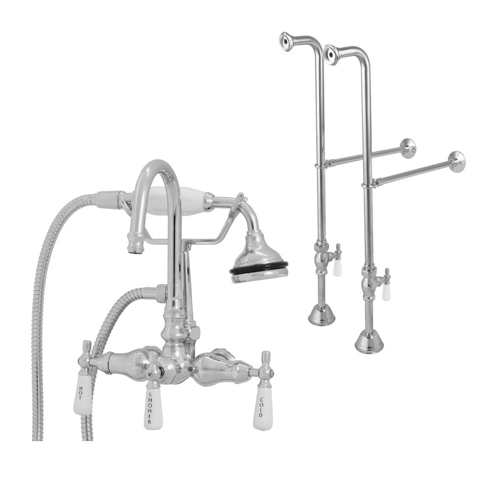 Freestanding English Telephone Faucet - Gooseneck Spout | Alternative Image 01 | finish:Chrome