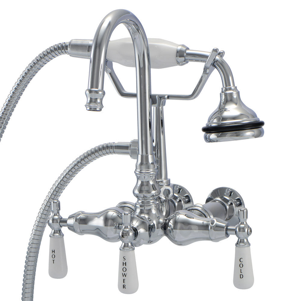 Wall Mount English Telephone Faucet - Gooseneck Spout | Alternative Image 01 | finish:Chrome