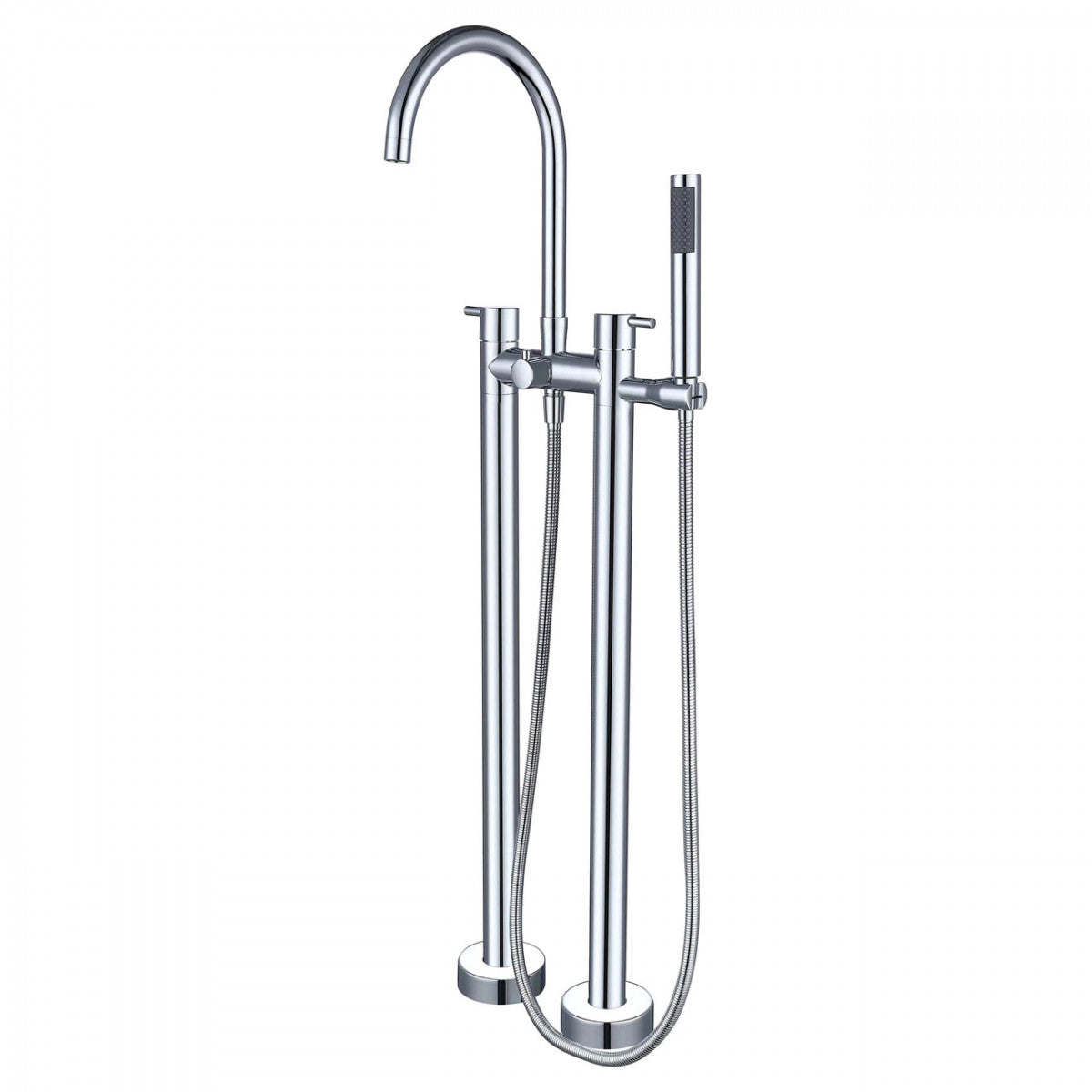 Double Post Freestanding Gooseneck Faucet - Chrome | Alternative Image 01 | finish:Chrome