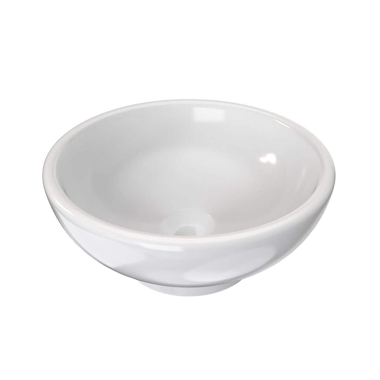 Modern 17 Inch Round White Vessel Bathroom Sink | Alternative Image 02
