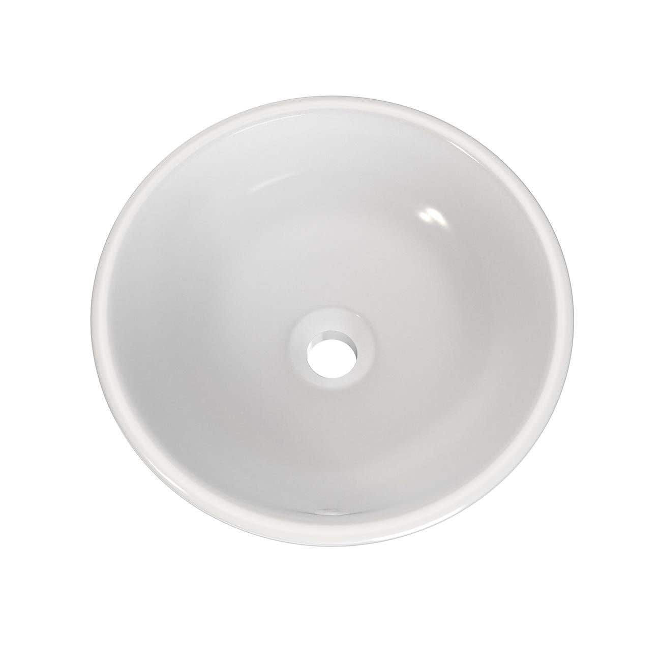 Modern 17 Inch Round White Vessel Bathroom Sink | Alternative Image 03