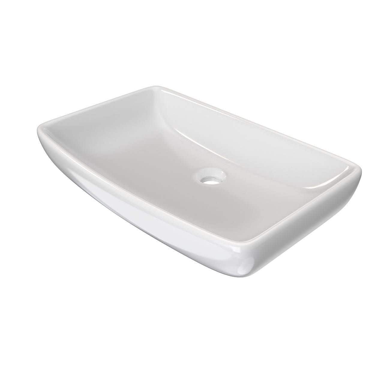 24 Inch Rectangular White Vessel Bathroom Sink | Alternative Image 02