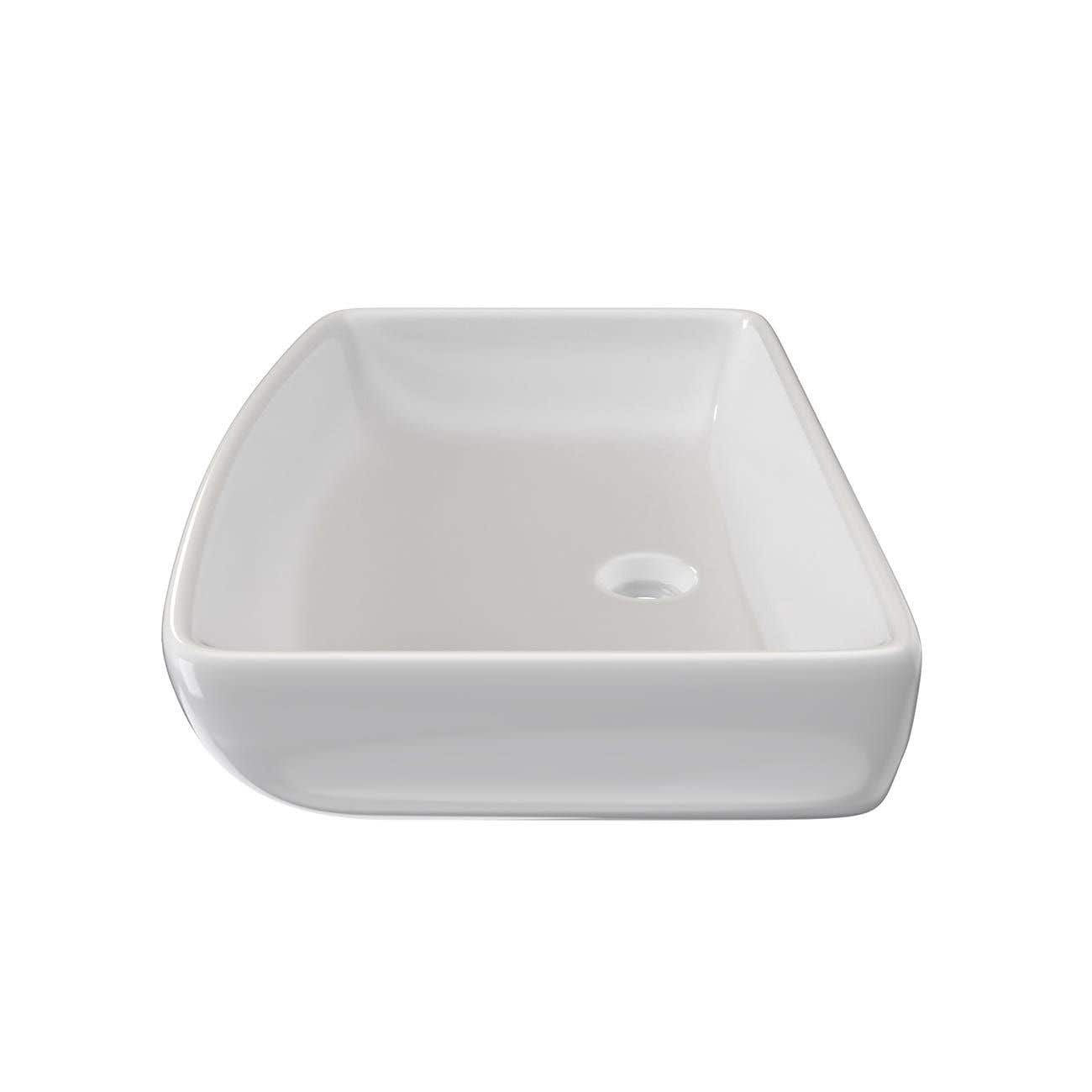 24 Inch Rectangular White Vessel Bathroom Sink | Alternative Image 03