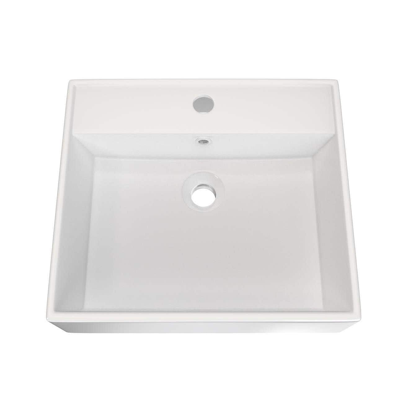 21 Inch Square Wall Mount Bathroom Sink - White | Alternative Image 04