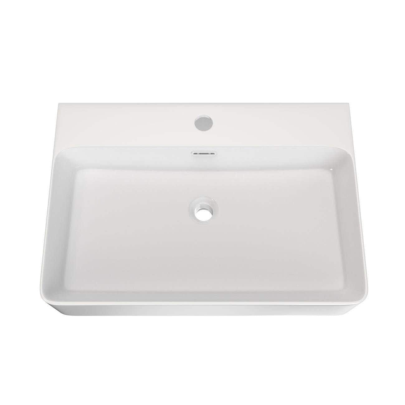 Unique 24 Inch Rectangle White Vessel Bathroom Sink | Alternative Image 04