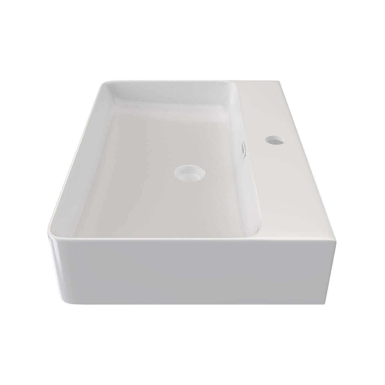 Unique 24 Inch Rectangle White Vessel Bathroom Sink | Alternative Image 03