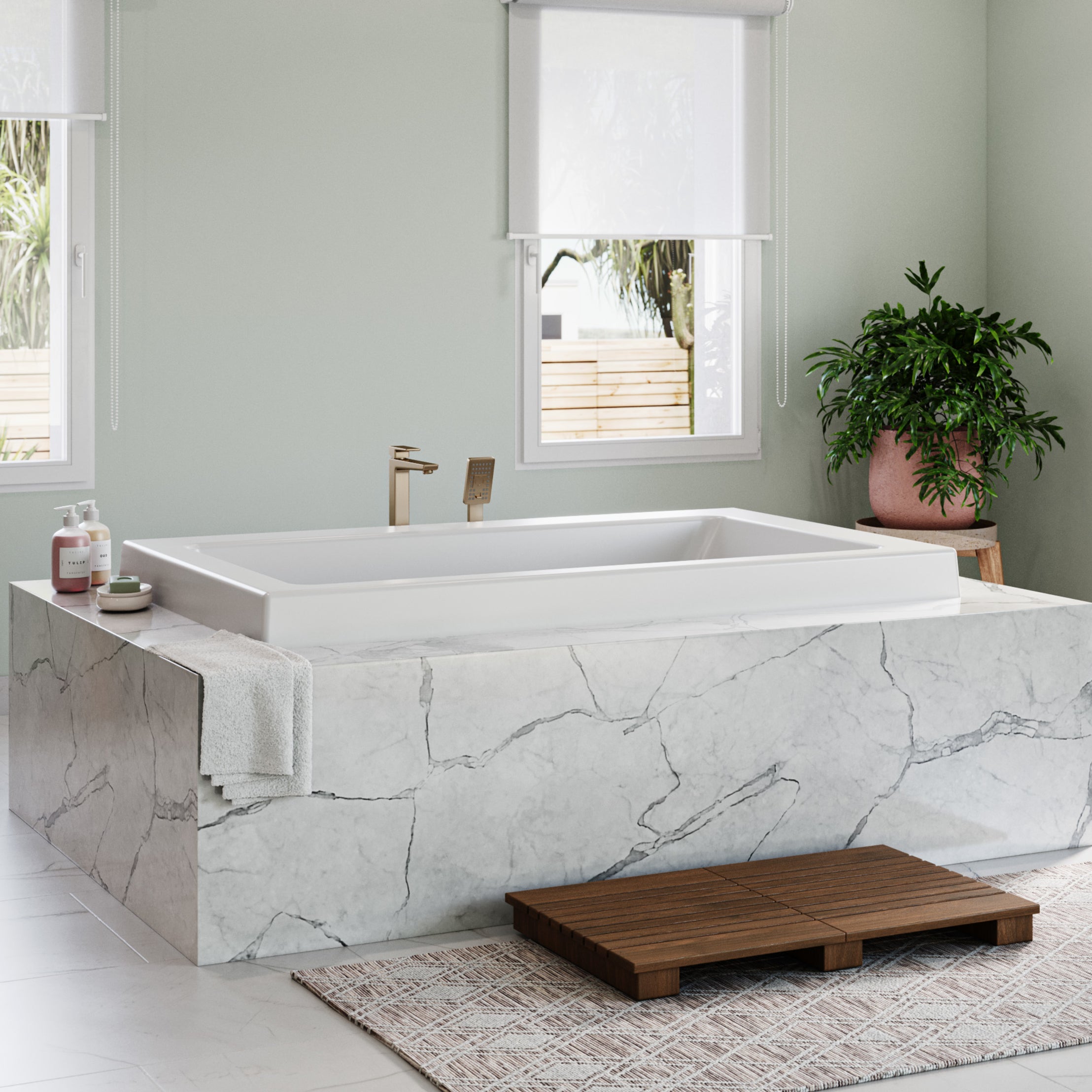 Ferren 60 x 36-Inch Drop-In Soaking Bathtub with Zero Edge | Alternative Image 02 | size:60 x 36
