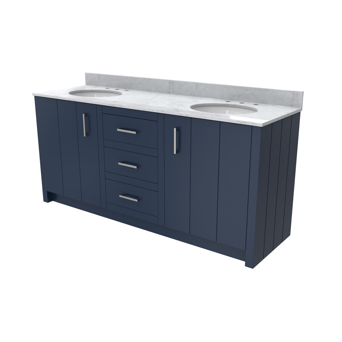 Wexler 72 Inch Solid Oak Bathroom Vanity | Alternative Image 03 | countertop finish:White Carrara Marble | sink style:Vessel Sink | faucet centers:Single Hole