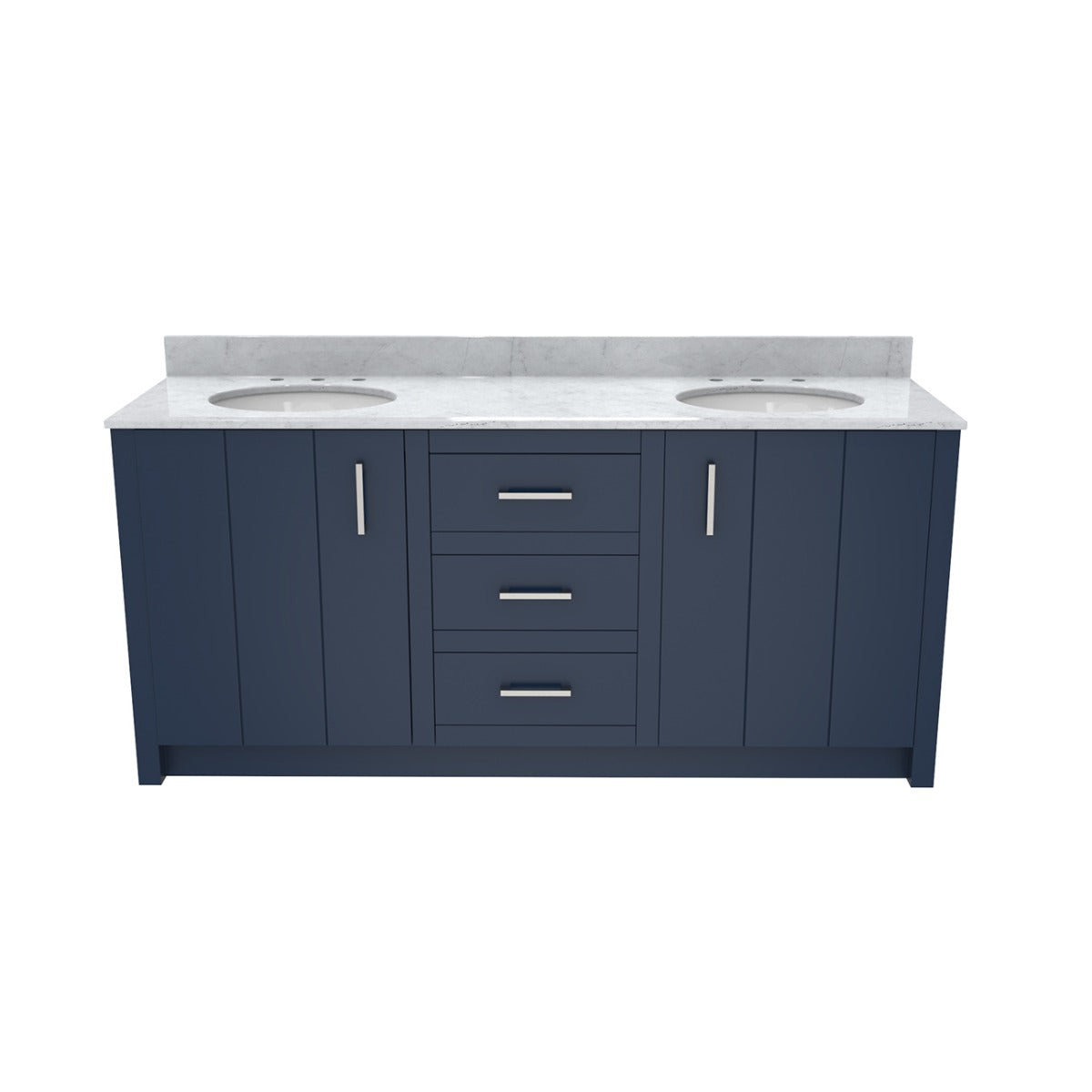 Wexler 72 Inch Solid Oak Bathroom Vanity | Alternative Image 04 | countertop finish:White Carrara Marble | sink style:Vessel Sink | faucet centers:Single Hole