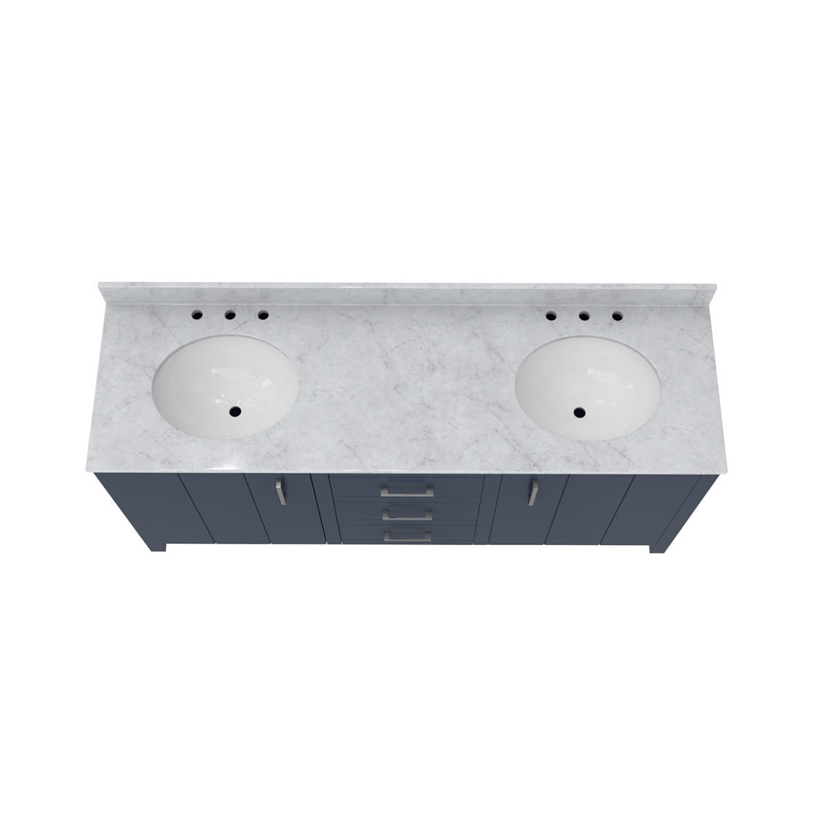 Wexler 72 Inch Solid Oak Bathroom Vanity | Alternative Image 05 | countertop finish:White Carrara Marble | sink style:Vessel Sink | faucet centers:Single Hole