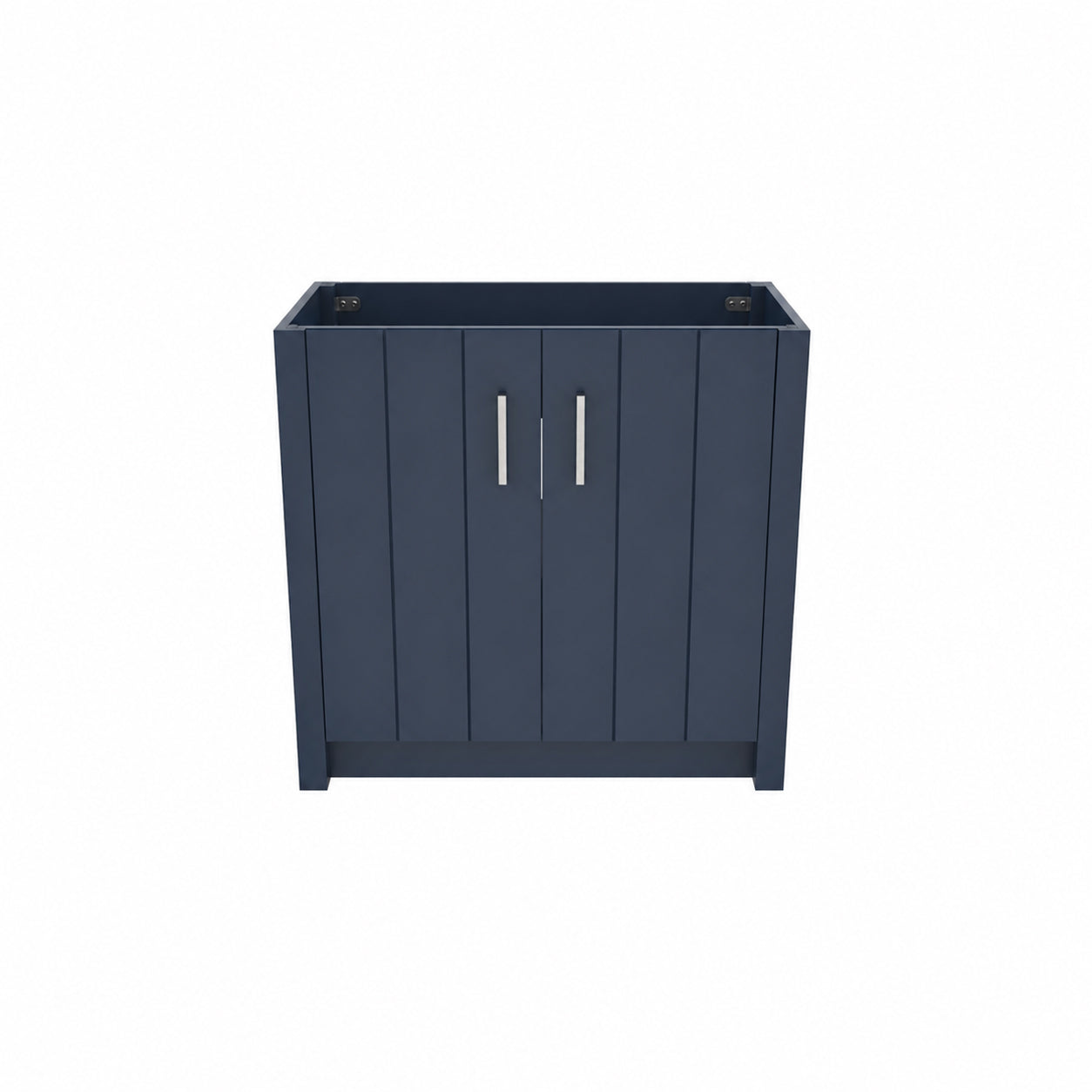 Wexler 36 Inch Solid Oak Bathroom Vanity with Undermount Sink-Navy Blue-No Top | Alternative Image 01 | countertop finish:No Top | sink style:None | faucet centers:None
