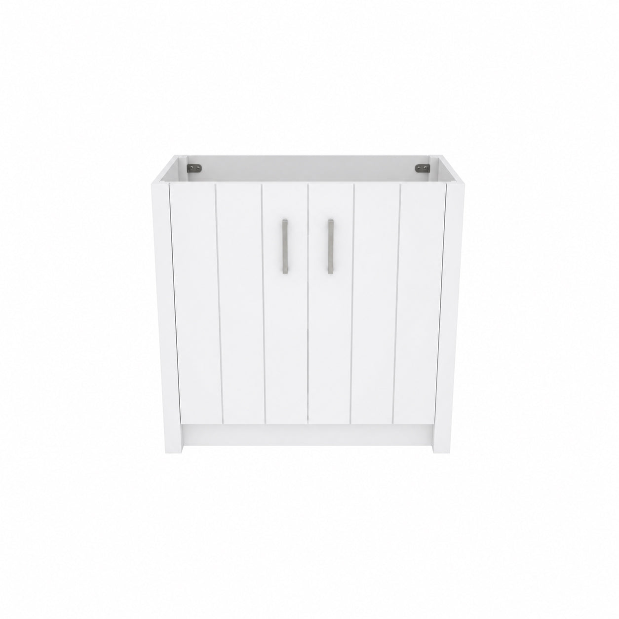 Wexler 36 Inch Solid Oak Bathroom Vanity with Undermount Sink-White-No Top | Alternative Image 01 | countertop finish:No Top | sink style:None | faucet centers:None