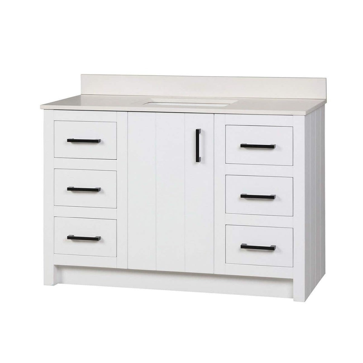 Wexler 48 Inch Solid Oak Bathroom Vanity | Alternative Image 03 | countertop finish:No Top | sink style:None | faucet centers:None