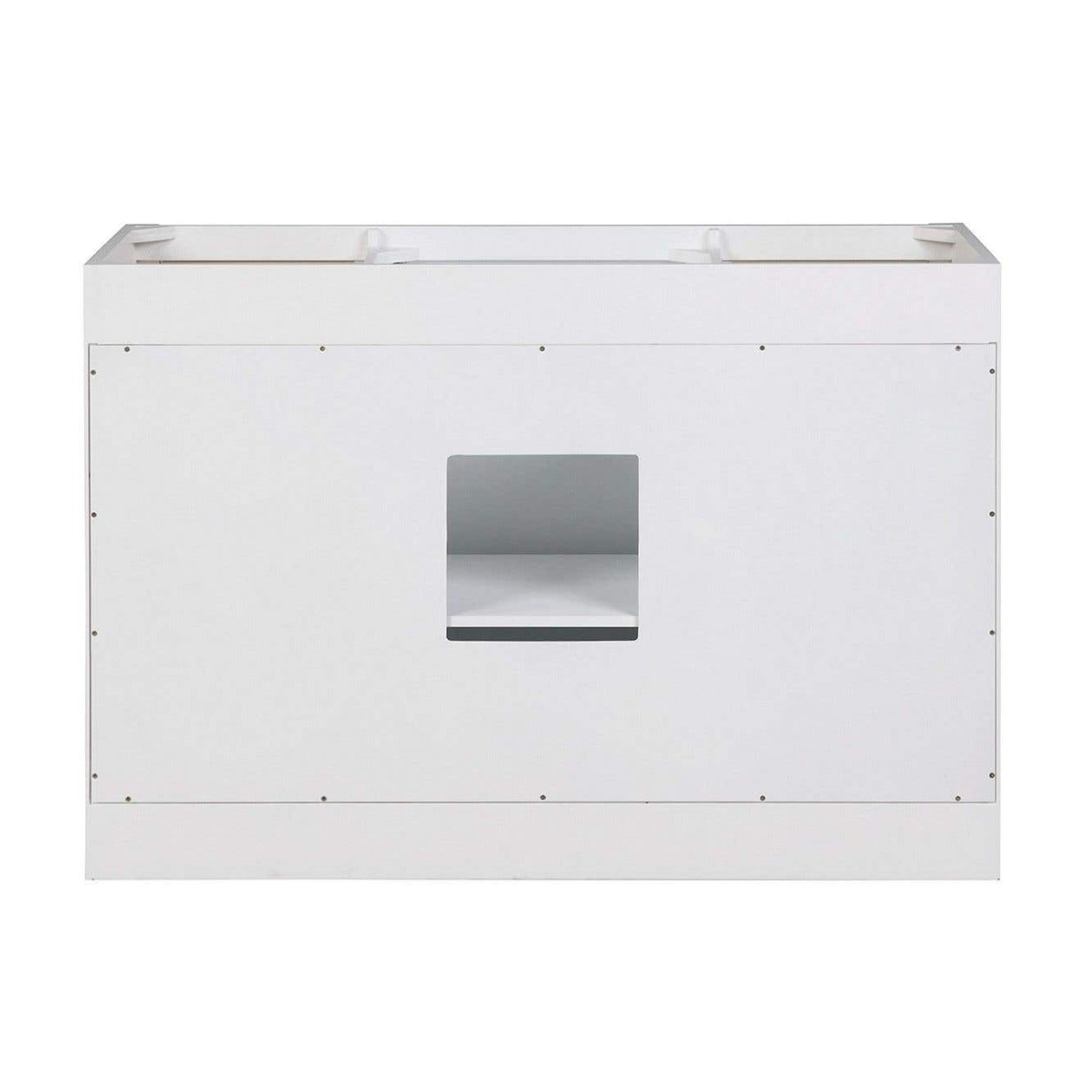 Wexler 48 Inch Solid Oak Bathroom Vanity | Alternative Image 09 | countertop finish:No Top | sink style:None | faucet centers:None
